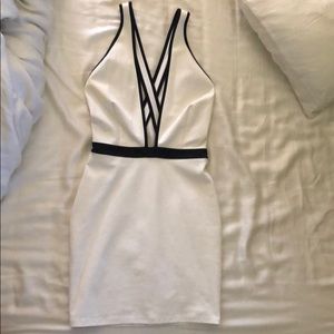 Bec & Bride low neck halter fitted mini dress